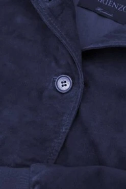 Blaue Wildlederjacke Bomberjacke Mit Knöpfen -D’ARIENZO Verkäufe lederjacke fur frauen bomberjacke echtes leder blaue Faty 15