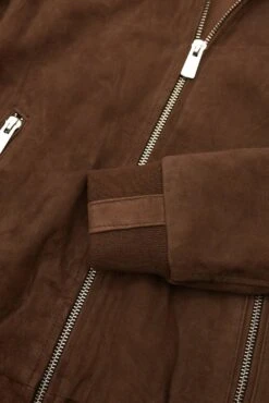 Taupefarben Wildlederjacke Bomberjacke Koreanischer Kragen -D’ARIENZO Verkäufe lederjacke fur frauen bomberjacke echtes leder taupe G154 10