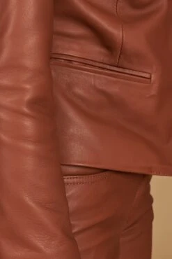 Lederfarben Lederjacke Rundhals Glatte-effekt -D’ARIENZO Verkäufe lederjacke fur frauen kurze jacke echtes leder lederfarben Clear 10