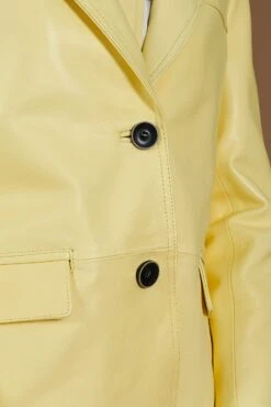 Einreihige Pastellgelb Lederjacke Mit Knöpfen Glatte-effekt 22 Einreihige Pastellgelb Lederjacke Mit Knöpfen Glatte-effekt -D’ARIENZO Verkäufe lederjacke fur frauen lederblazer damen echtes leder pastellgelb Aurora 10