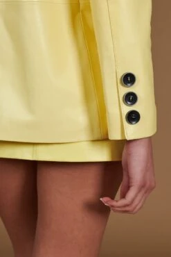 Einreihige Pastellgelb Lederjacke Mit Knöpfen Glatte-effekt 23 Einreihige Pastellgelb Lederjacke Mit Knöpfen Glatte-effekt -D’ARIENZO Verkäufe lederjacke fur frauen lederblazer damen echtes leder pastellgelb Aurora 11