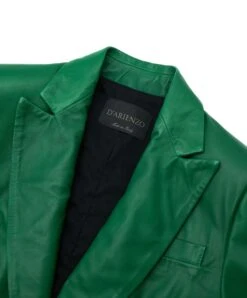 Grüne Blazer Naturleder Ein-Knopf-Verschluss -D’ARIENZO Verkäufe lederjacke fur frauen lederblazer echtes leder Gr n Astrid 10