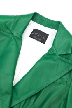 Grüne Lederblazer Doppelreihiger Verschluss Naturleder -D’ARIENZO Verkäufe lederjacke fur frauen lederblazer echtes leder Gr ne Kelly 12