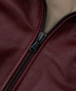 Burgunder Nappaleder Parka Kapuzen-pelz Vintage-effekt -D’ARIENZO Verkäufe lederjacke fur frauen waschb rpelz echtes leder burgunder 627 9