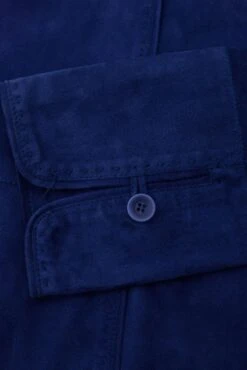 Blaue Glatte Wildledermantel Ungefüttert -D’ARIENZO Verkäufe lederjacke fur frauen wildledermantel echtes leder blaue Cora 13