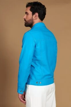 Türkisfarbene Bikerlederjacke Knöpfen Und Hemdkragen -D’ARIENZO Verkäufe lederjacke fur herren bikerjacke echte leder t rkisfarbene Akyo 8