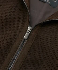 Dunkelbraune Perforierte Lederjacke Koreanischem Kragen -D’ARIENZO Verkäufe lederjacke fur herren gelaserte Lederjacke echtes leder dunkelbraune Ted 10