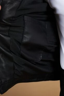 Schwarze Perforiertes Lederjacke Glatte-Effekt 20 Schwarze Perforiertes Lederjacke Glatte-Effekt -D’ARIENZO Verkäufe lederjacke fur herren perforiertes Lederjacke echtes leder schwarze Ted 9