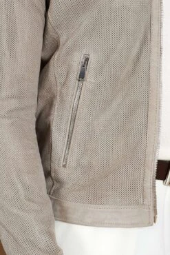 Graue Perforiertes Wildlederjacke Glatte-effekt 21 Graue Perforiertes Wildlederjacke Glatte-effekt -D’ARIENZO Verkäufe lederjacke fur herren perforiertes wildlederjacke echtes leder graue Ted 9