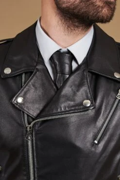 Schwarze ärmellose Weste Aus Glattem Nappaleder -D’ARIENZO Verkäufe lederjacke fur herren weste biker echtes leder schwarz Ermal 9