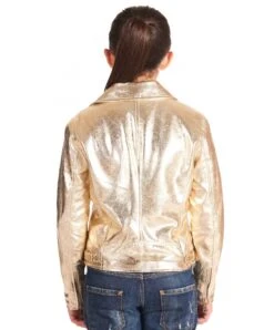 Golden Chiodo Baby Bikerlederjacke Für Kinder Unisex -D’ARIENZO Verkäufe lederjacke fur kinder biker echtes leder golden Chiodo baby 2
