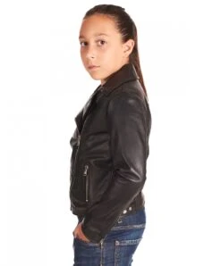 Schwarze Bikerlederjacke Für Kinder Unisex 11 Schwarze Bikerlederjacke Für Kinder Unisex -D’ARIENZO Verkäufe lederjacke fur kinder biker echtes leder schwarze Chiodo baby 3
