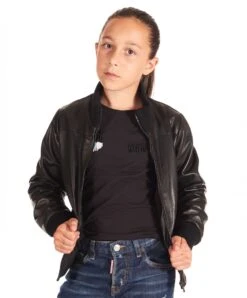Schwarze Leder-bomberjacke Für Kinder Unisex 8 Schwarze Leder-bomberjacke Für Kinder Unisex -D’ARIENZO Verkäufe lederjacke fur kinder bomber echtes leder schwarze Bomber disney 2