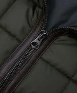 Grün Steppjacke Aus Stoff Und Braunes Schaffell -D’ARIENZO Verkäufe lederjacke fur manner grune daunenjacke braunes shaffell Andrew 11