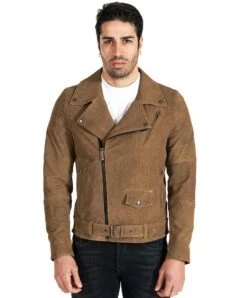 Taupe Farbe Bikerlederjacke Nubuck Antik-Effekt Mit Gürtel 19 Taupe Farbe Bikerlederjacke Nubuck Antik-Effekt Mit Gürtel -D’ARIENZO Verkäufe lederjacke herren biker antik effekt echtes leder taupe Chiodo 9