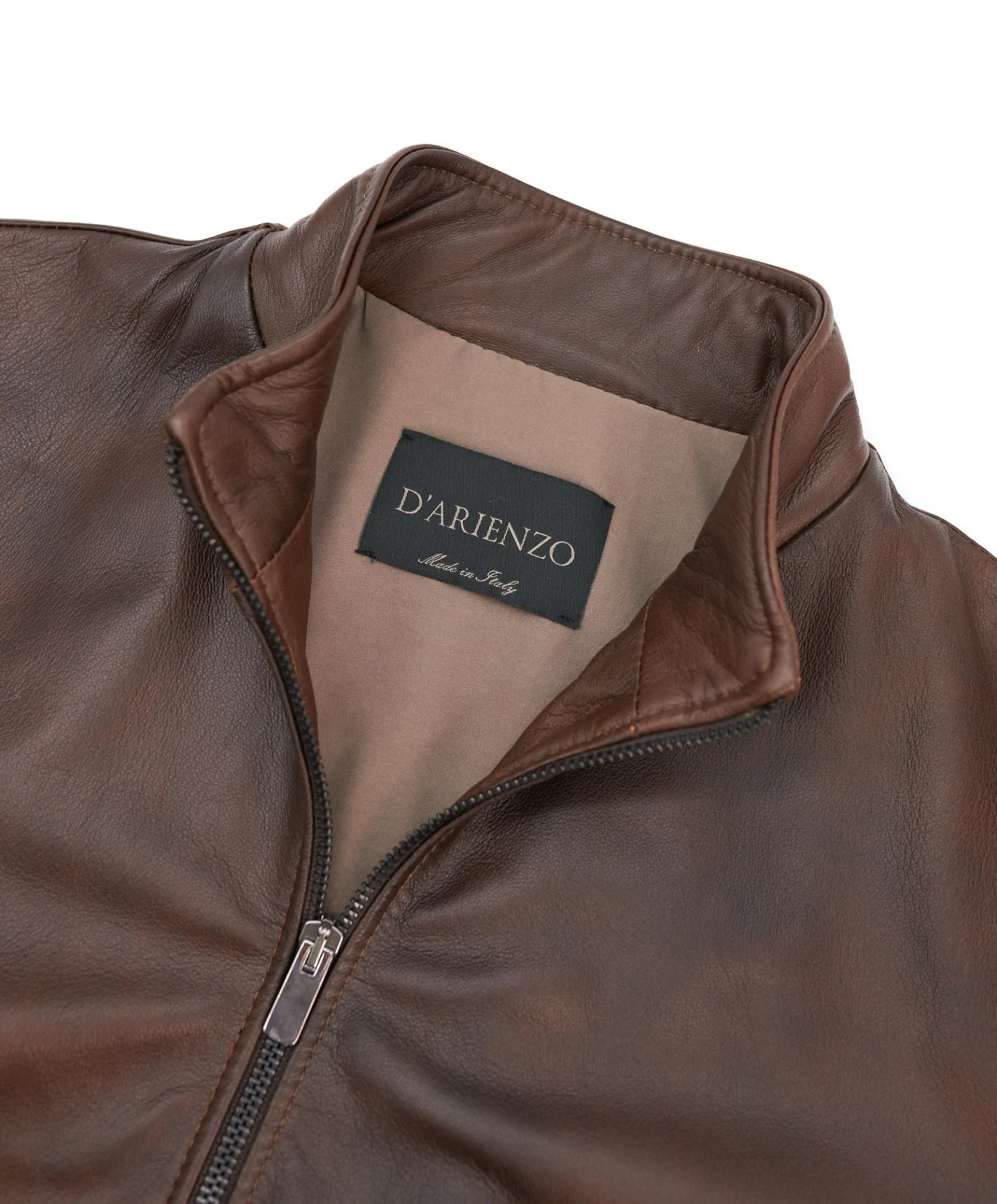 Braune Bomber Lederjacke Herren Naturleder Vintage Effekt 6 Braune Bomber Lederjacke Herren Naturleder Vintage Effekt – Bild 6