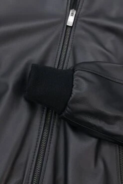 Schwarze Lederbomberjacke Aus Glattem Nappaleder -D’ARIENZO Verkäufe lederjacke herren bomberjacke echtes leder schwarz College 15
