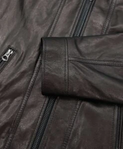 Schwarze Lederjacke Genähte Schultern Naturleder Glatte Efeckt -D’ARIENZO Verkäufe lederjacke herren echtes leder schwarze Roberto 6