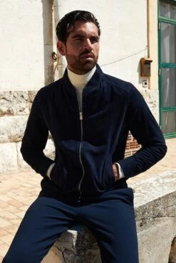 Blaue Lederjacke Wildleder Mit Reißverschluss -D’ARIENZO Verkäufe lederjacken f r herren biker echtes leder blaue Marlon 2