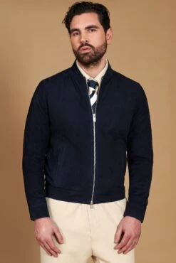 Blaue Lederjacke Wildleder Mit Reißverschluss -D’ARIENZO Verkäufe lederjacken f r herren biker echtes leder blaue Marlon 4