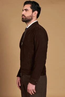 Dunkelraune Lederjacke Wildleder Mit Reißverschluss 22 Dunkelraune Lederjacke Wildleder Mit Reißverschluss -D’ARIENZO Verkäufe lederjacken f r herren biker echtes leder braune Marlon 8