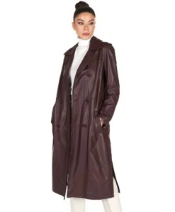 Burgunder Zweireihiger Ledermantel Mit Seitenschlitze 13 Burgunder Zweireihiger Ledermantel Mit Seitenschlitze -D’ARIENZO Verkäufe ledermantel fur frauen lange echtes leder burgunder Hazel 3