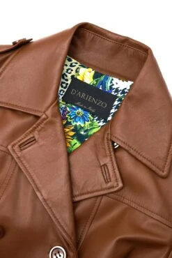 Lederfarben Zweireihiger Natur-ledermantel Mit Seitenschlitze 24 Lederfarben Zweireihiger Natur-ledermantel Mit Seitenschlitze -D’ARIENZO Verkäufe ledermantel fur frauen lange vinatge echtes leder lederfarben Hazel 10