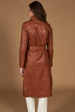 Lederfarben Zweireihiger Natur-ledermantel Mit Seitenschlitze 20 Lederfarben Zweireihiger Natur-ledermantel Mit Seitenschlitze -D’ARIENZO Verkäufe ledermantel fur frauen lange vinatge echtes leder lederfarben Hazel 6