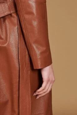 Lederfarben Zweireihiger Natur-ledermantel Mit Seitenschlitze 22 Lederfarben Zweireihiger Natur-ledermantel Mit Seitenschlitze -D’ARIENZO Verkäufe ledermantel fur frauen lange vinatge echtes leder lederfarben Hazel 8