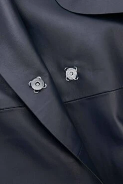 Dunkelblaue Nappa-ledermantel Mit Gürtel -D’ARIENZO Verkäufe ledermantel fur frauen mit Gurtel echtes leder blaue Sienna 14