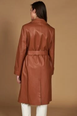 Lederfarben Nappa-ledermantel Mit Gürtel -D’ARIENZO Verkäufe ledermantel fur frauen mit Gurtel echtes leder lederfarben Sienna 9