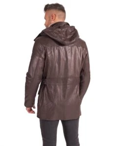 Dunkelbraune Ledermantel Mit Kapuze Vintage -D’ARIENZO Verkäufe ledermantel fur manner lange echtes leder dunkelbraune Vittorio 3
