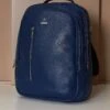 Blaue Rucksack Aus Kalbsleder Dollaro-effekt