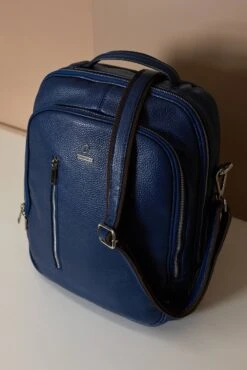 Blaue Rucksack Aus Kalbsleder Dollaro-effekt -D’ARIENZO Verkäufe rucksack aus leder dollaro echtes leder blaue Zen 8
