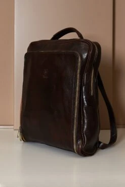 Braune Rucksack Aus Kalbsleder Tasche Vintage-effekt