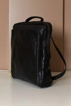 Schwarze Rucksack Aus Kalbsleder Tasche Vintage-effekt