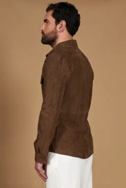 Taupe Ungefüttert Wildlederhemd Mit Knopfverschluss 20 Taupe Ungefüttert Wildlederhemd Mit Knopfverschluss -D’ARIENZO Verkäufe wildlederhemd herren echtes leder taupe Calvin 8