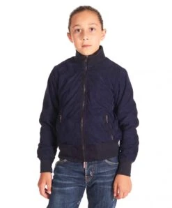 Blaue-Bomberjacke Für Kinder Aus Wildleder Unisex