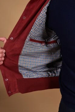 Burgunder Wildlederjacke Mit Knöpfen Aufgesetzten Taschen -D’ARIENZO Verkäufe wildlederjacke fur manner bomber echtes leder Burgunder Alex Bottoni 12