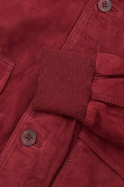 Burgunder Wildlederjacke Mit Knöpfen Aufgesetzten Taschen -D’ARIENZO Verkäufe wildlederjacke fur manner bomber echtes leder Burgunder Alex Bottoni 14