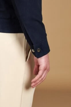 Blaue Wildlederjacke Mit Hemdkragennähten -D’ARIENZO Verkäufe wildlederjacke herren echtes leder blaue Owen 10