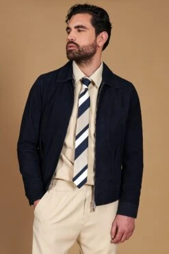 Blaue Wildlederjacke Mit Hemdkragennähten -D’ARIENZO Verkäufe wildlederjacke herren echtes leder blaue Owen 6