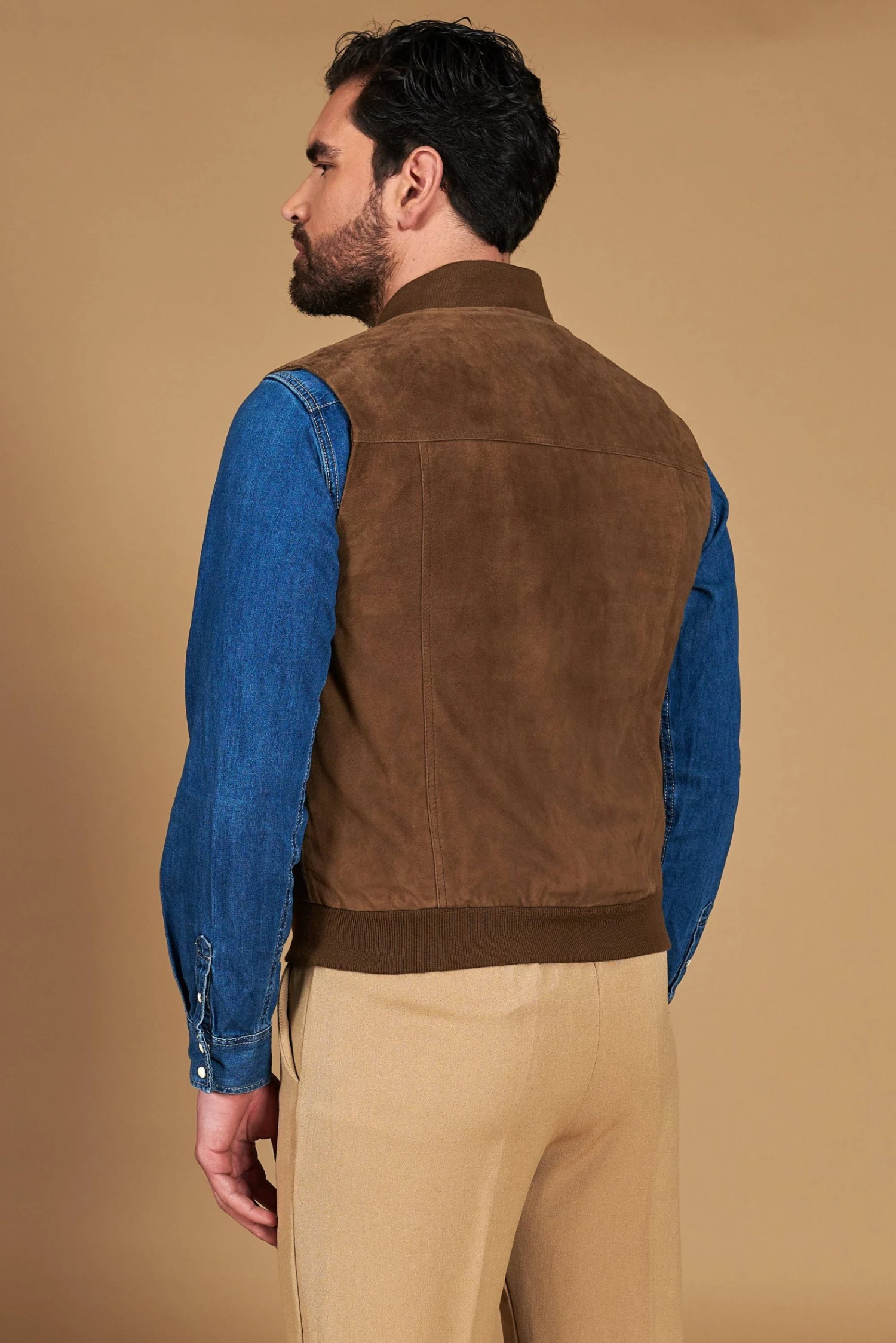 Taupe Wildlederweste Mit Knöpfen 8 Taupe Wildlederweste Mit Knöpfen – Bild 8